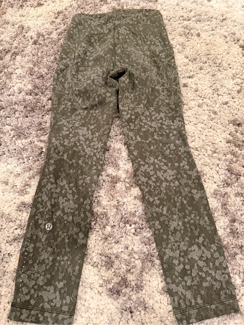lululemon athletica Olive Green Patterned Leggings